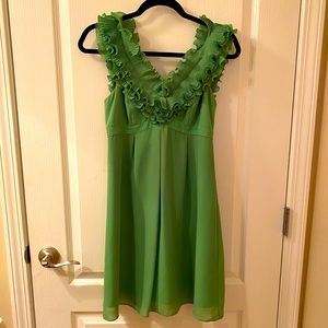 Lilly Pulitzer Kelly Green Ruffle Dress Size 2